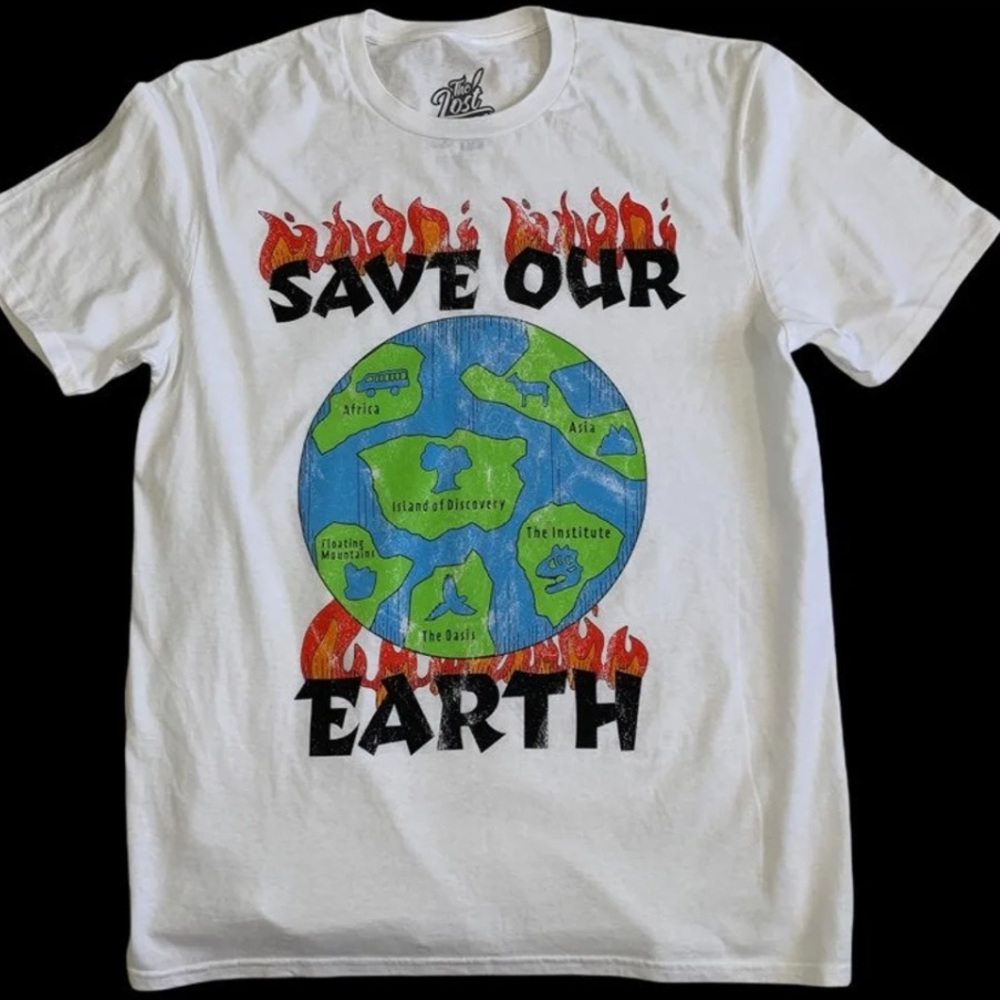 The lost Bros mens L save our earth Tee